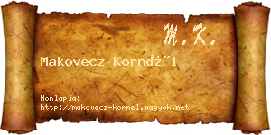 Makovecz Kornél névjegykártya