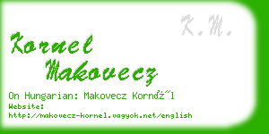 kornel makovecz business card